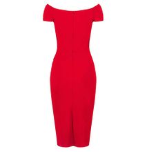 Red crossover bodice detail bodycon